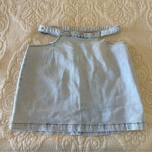 NWT WeWoreWhat Cut Out Mini Skirt super light denim women sizes S and M